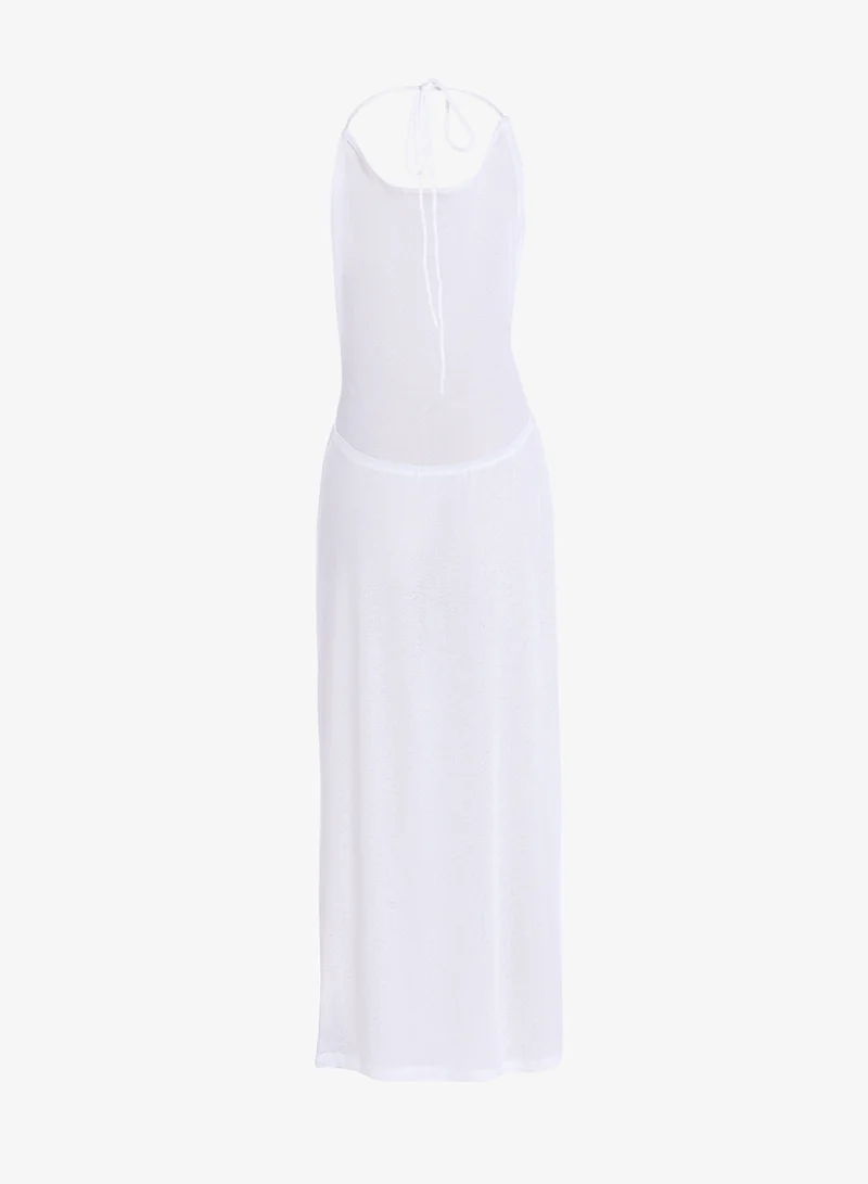 Ginger Halter Neck Sheer Beach Dress